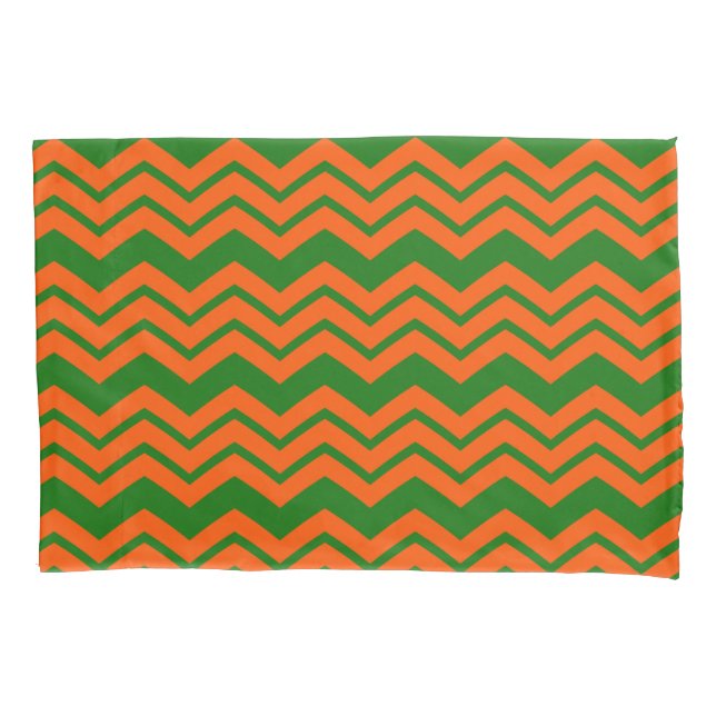 Design de Ziguezague Chevron Verde Laranja  (Frente)
