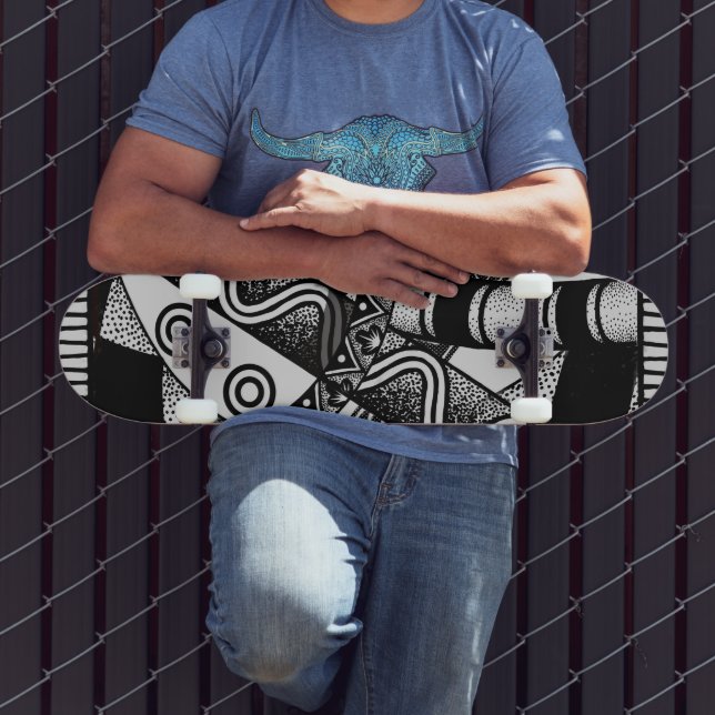 Design do abstrato preto/branco 7, 3/4", skate de  (Ao ar livre 3)