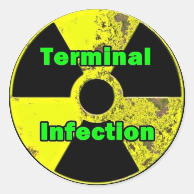 Design do adesivo de radiação de infecção terminal (Frente)