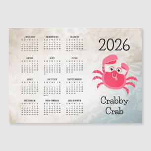 Design do Caranguejo Mal-Humorado Calendário 2026