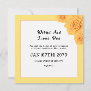 Design do Cartão de Convite de Casamento Quadrado 