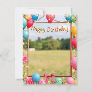 Design do Cartão de Quadro de Imagem de Aniversári