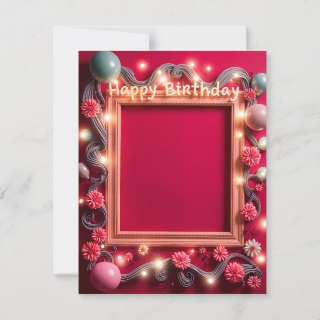 Design do Cartão de Quadro de Imagem de Aniversári (Frente)