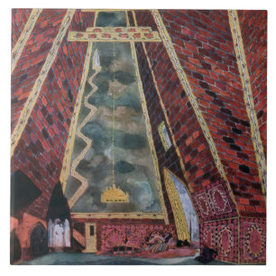 Design do cenário para Thamar, 1912 (litho da cor