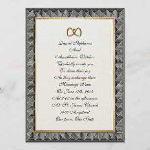 Design do convite elegante para casamento grego