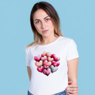 Design do coração do dia de os namorados T-Shirt