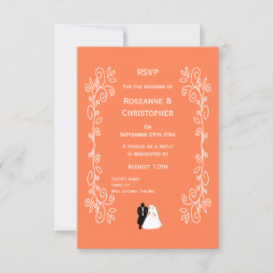 Design do Coral Wedding RSVP Card Node Groom
