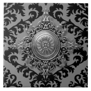 Design do damasco, medalhão filigrana