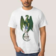 Design do Dragão Verde em uma Camisa Branca