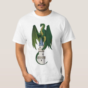 Design do Dragão Verde em uma Camisa Branca