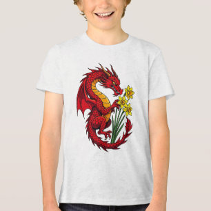 Design do Dragão Vermelho e Narcisos