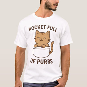 Design do Gato no Bolso – Camiseta Bolsos Cheios d