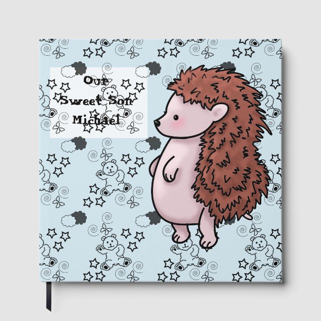 Design do Livro de Convidado Cute Hedgehog (Frente)