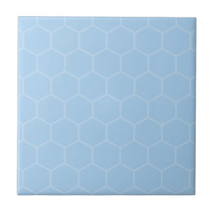 Design do mosaico geométrico do hexágono azul-clar
