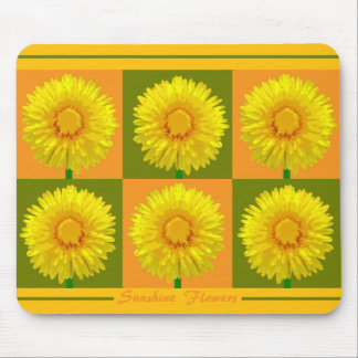design do Mousepad de Checkboard "Sunshine Flower"