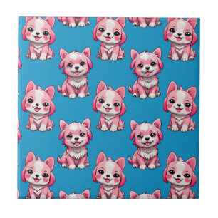 Design do padrão de cachorros cor-de-rosa - azul