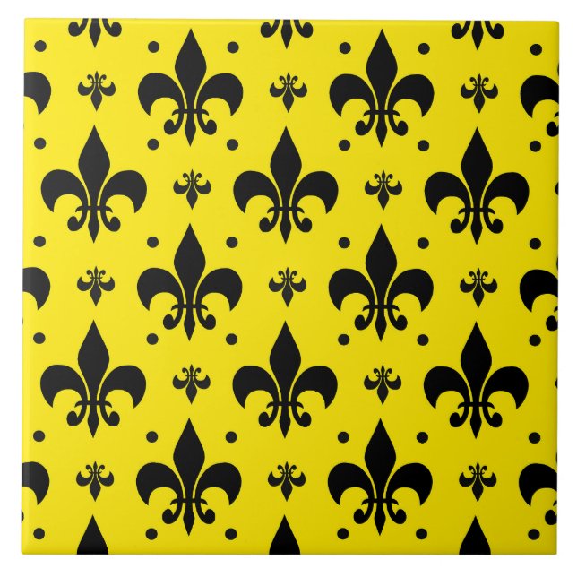 Design do padrão Fleur-de-lis de fundo amarelo (Frente)