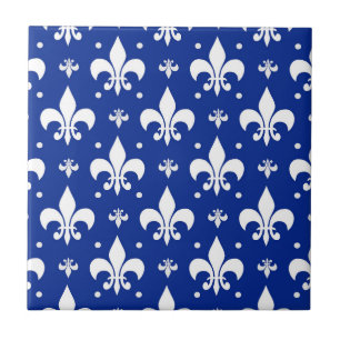 Design do padrão Fleur-de-lis de fundo azul