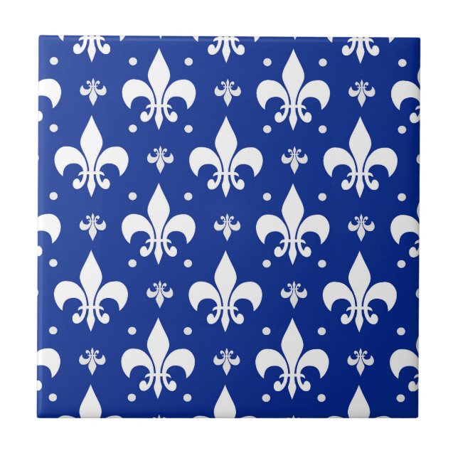 Design do padrão Fleur-de-lis de fundo azul (Frente)