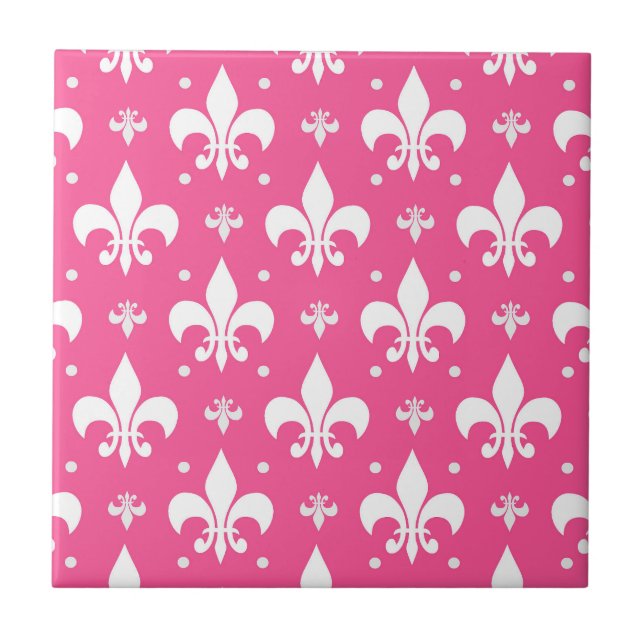 Design do padrão Fleur-de-lis de fundo rosa (Frente)