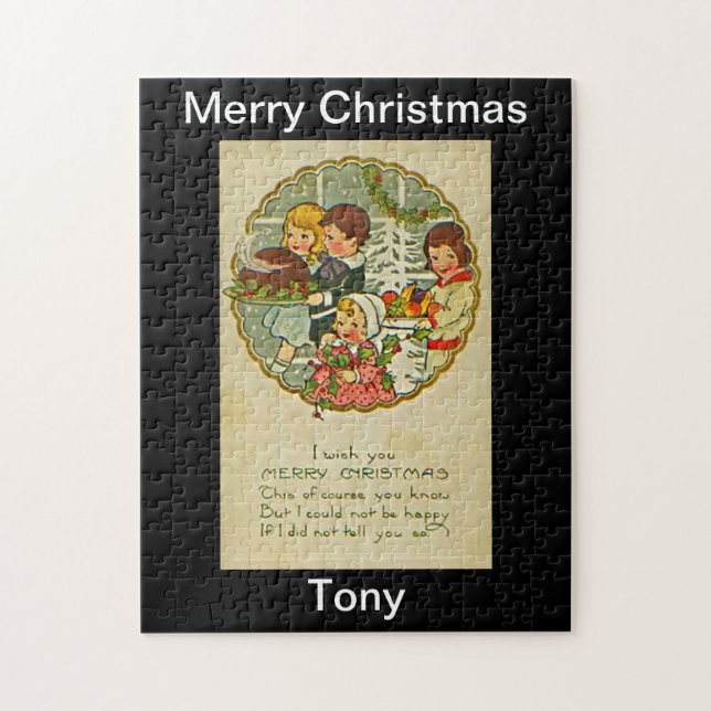 Design do quebra-cabeça do Feliz Natal (Vertical)