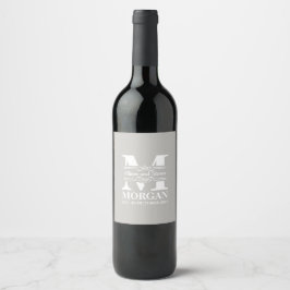 Design do rótulo do vinho monograma