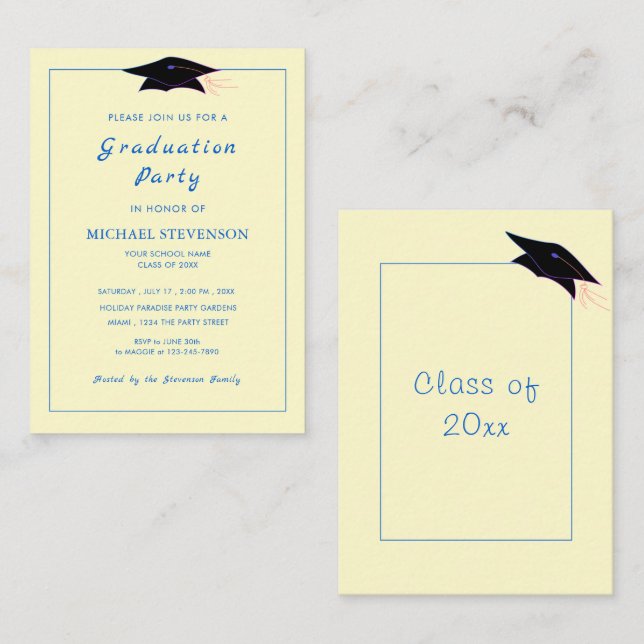 Design do seu próprio Modelo de Convite para Gradu (Frente/Verso)