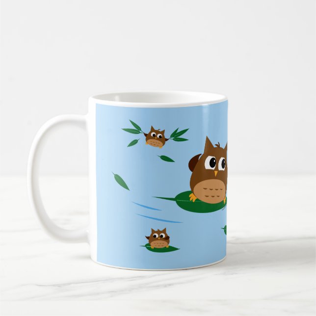 Design do surf da folha da coruja - caneca (Esquerda)