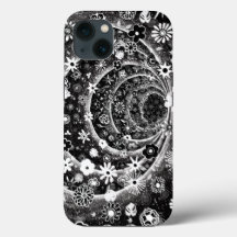 Design do túnel floral preto e branco