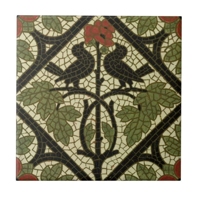 Design do vintage do azulejo c1885 Mintons dos (Frente)