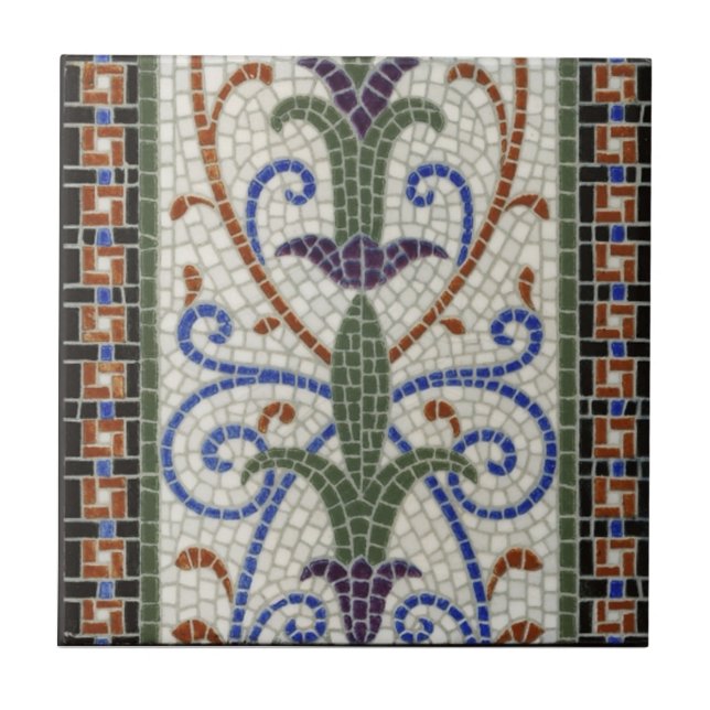 Design do vintage do azulejo de mosaico c1890 (Frente)