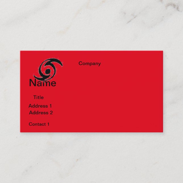 DESIGN dos cartões de visitas HURICANE (Frente)