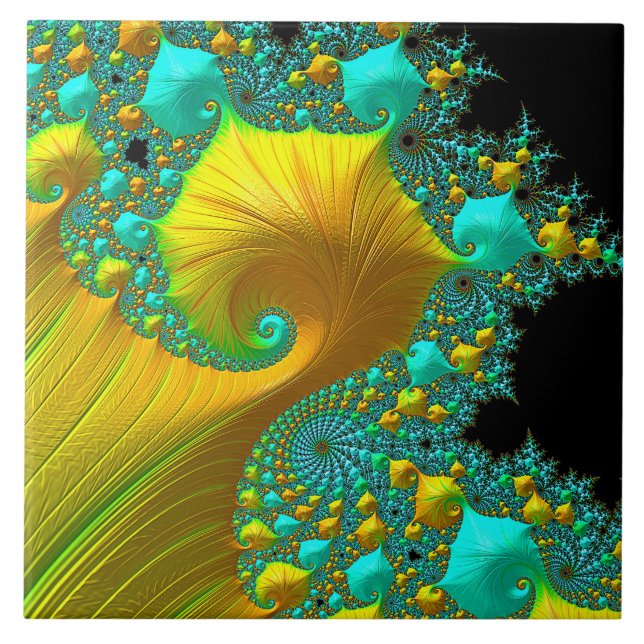 Design dourado do azulejo do cone (Frente)