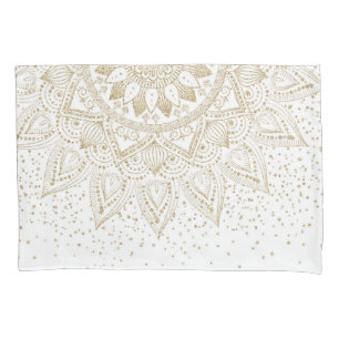 Design Dourado elegante dos confetes da mandala
