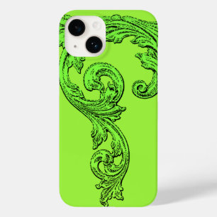 Design elegante do gótico na caixa verde do iPhon