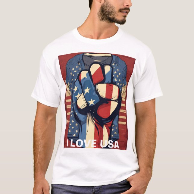 design engraçada para a camisa Um punho na forma (Frente)
