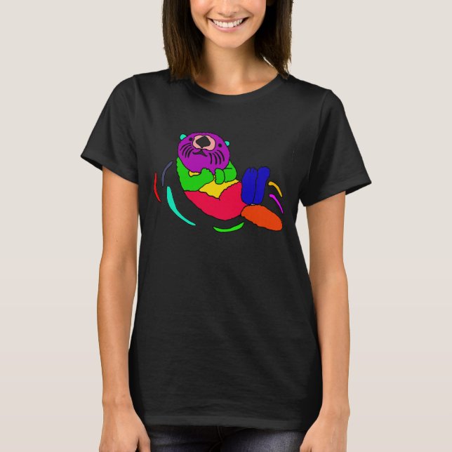 Design engraçado da camisa do pop art da lontra de (Frente)