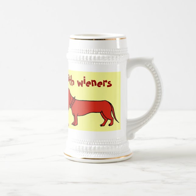 Design engraçado da caneca de cerveja do cão do (Direita)