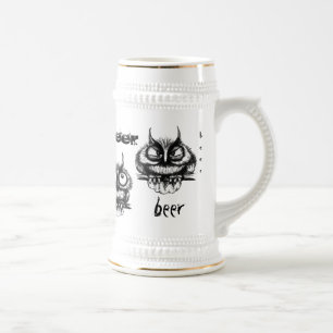 Design engraçado da caneca de cerveja do desenho