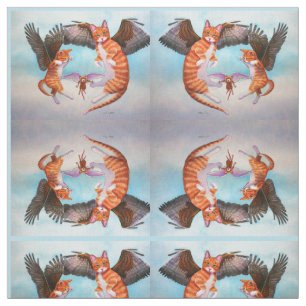 Design Espelho do Tecido do Angel Cat e do Mouse