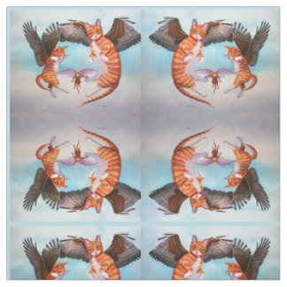 Design Espelho do Tecido do Angel Cat e do Mouse