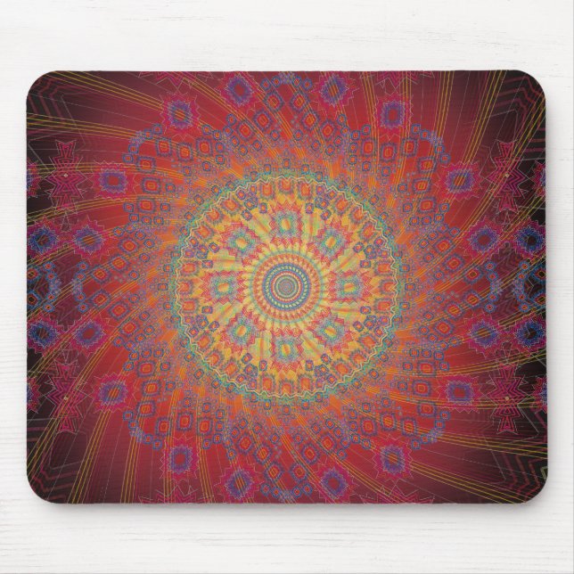 Design espiral psicadélico do Fractal: Mousepad (Frente)