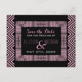 Design étnico Casamento Salve a Data Cartão Postal