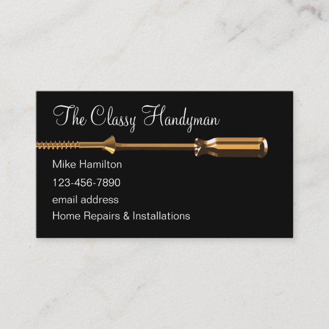 Design Exclusivo de Cartões de visitas Classy Hand (Frente)
