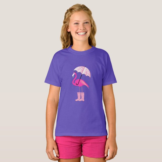 Design Flamingo cor-de-rosa - Camisa T Básica Para (Frente Completa)