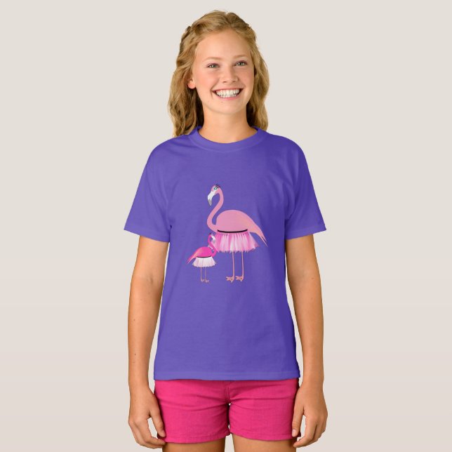 Design Flamingo cor-de-rosa - Camisa T Básica Para (Frente Completa)