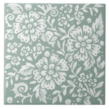 Design Flor Branco Verde bonito