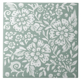 Design Flor Branco Verde bonito