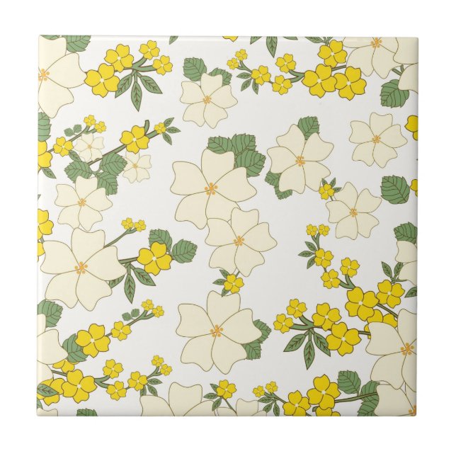 design floral amarelo-limão-verde-pastel (Frente)