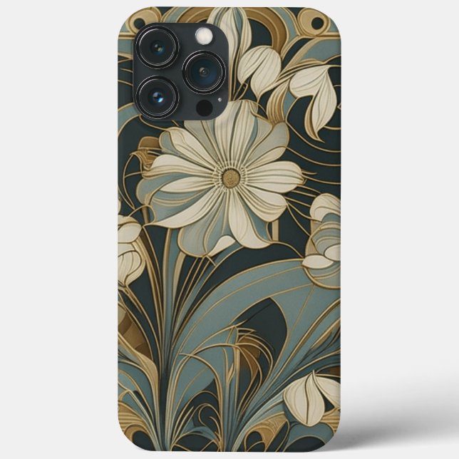 Design Floral Art Deco iPhone / iPad case (Verso)